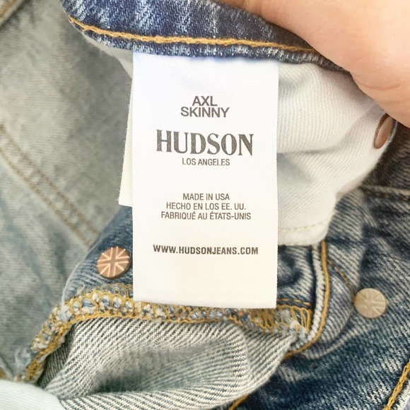 Hudson Light Wash Button Fly Blue Axl Skinny Fit Jeans 34 NWT - Picture 9 of 10